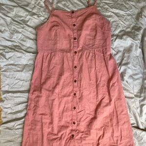 Salmon tea length dress